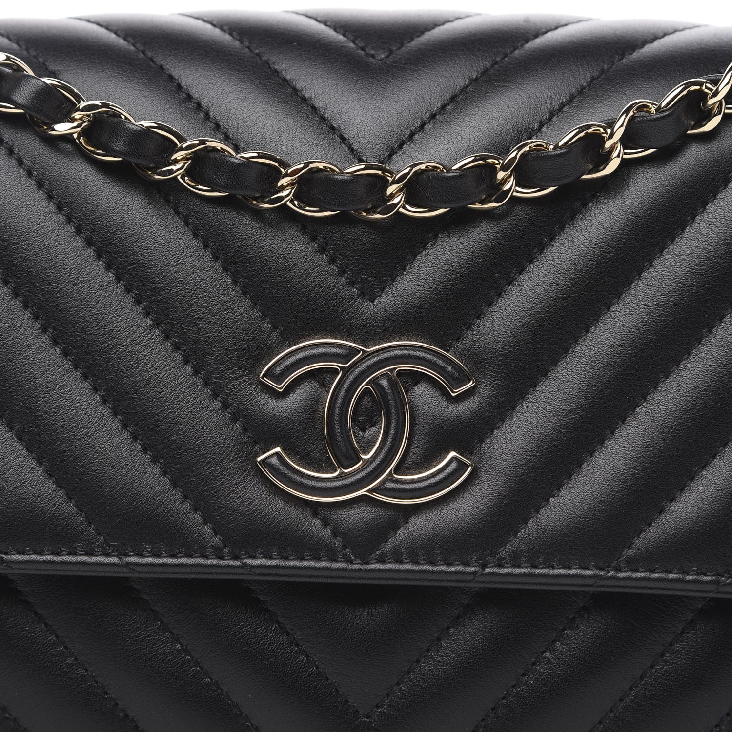 Chanel Calfskin Quilted Medium Daily Chevron Flap Black 7 of 11