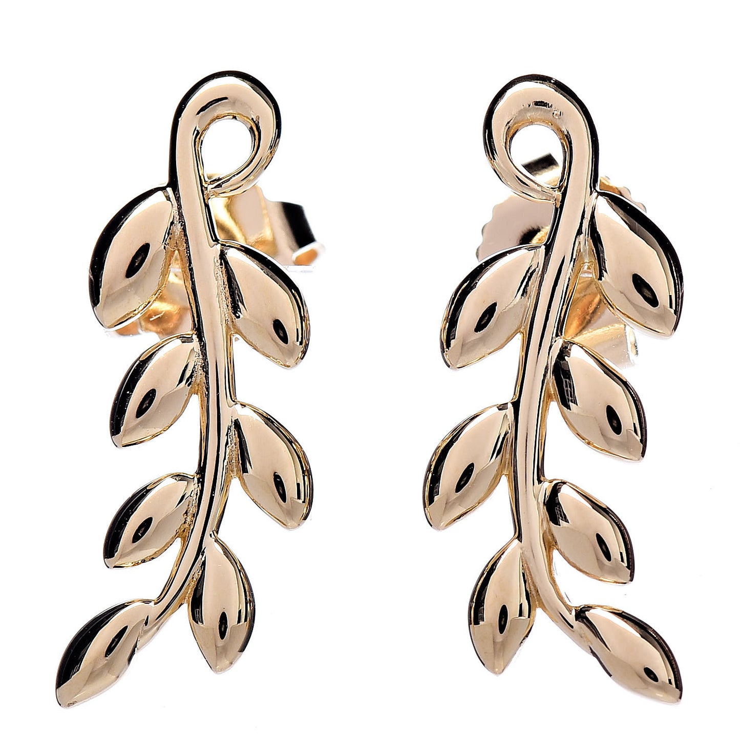 18K Yellow Gold Paloma Picasso Olive Leaf Climber Earrings