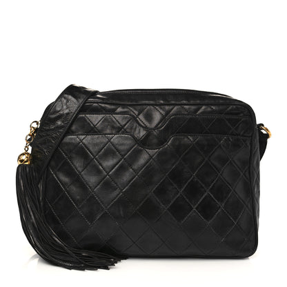 Chanel Lambskin Quilted Tassel Camera Case Black 1 of 12