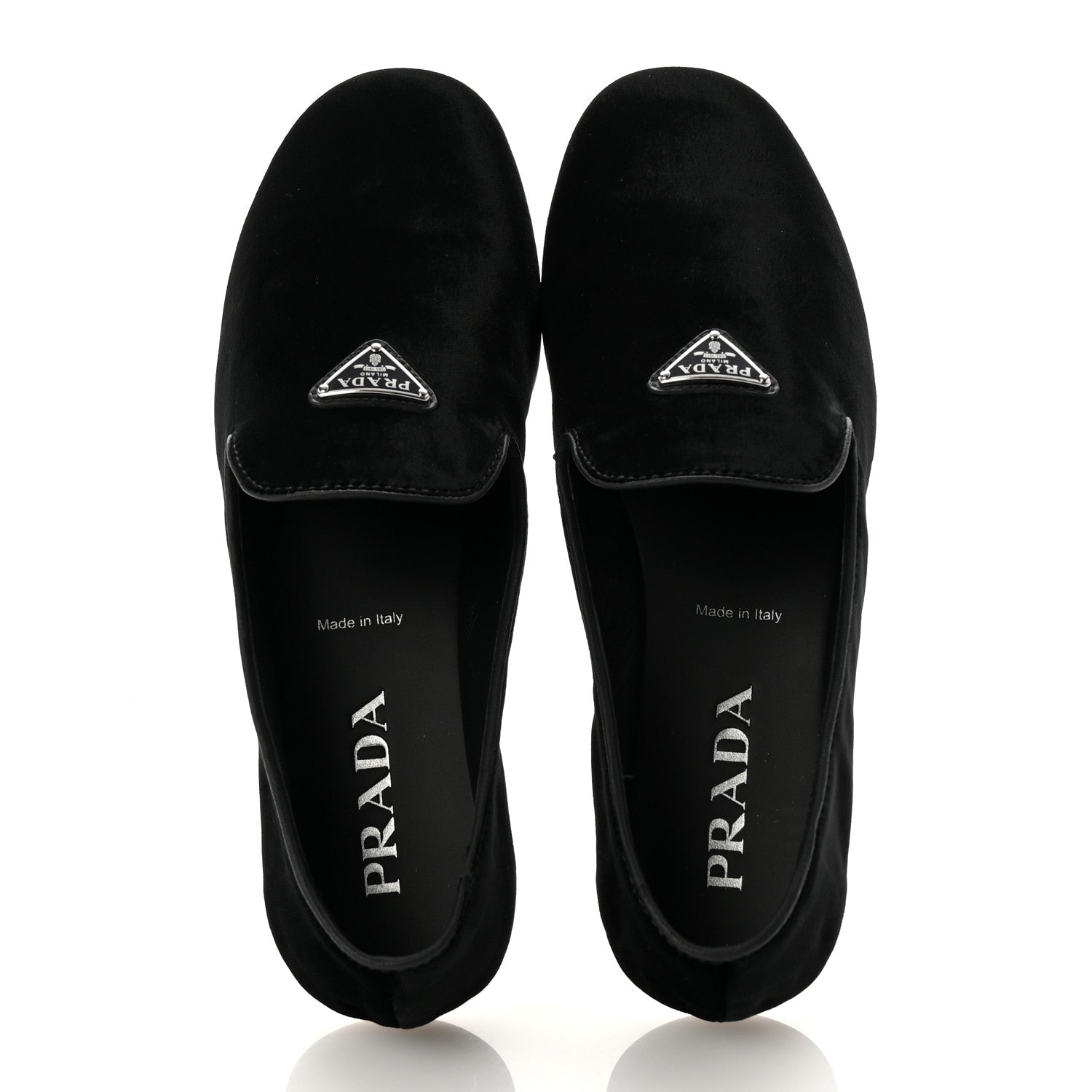 Prada Velvet Mens Slip On Loafers 8 Black 2 of 10