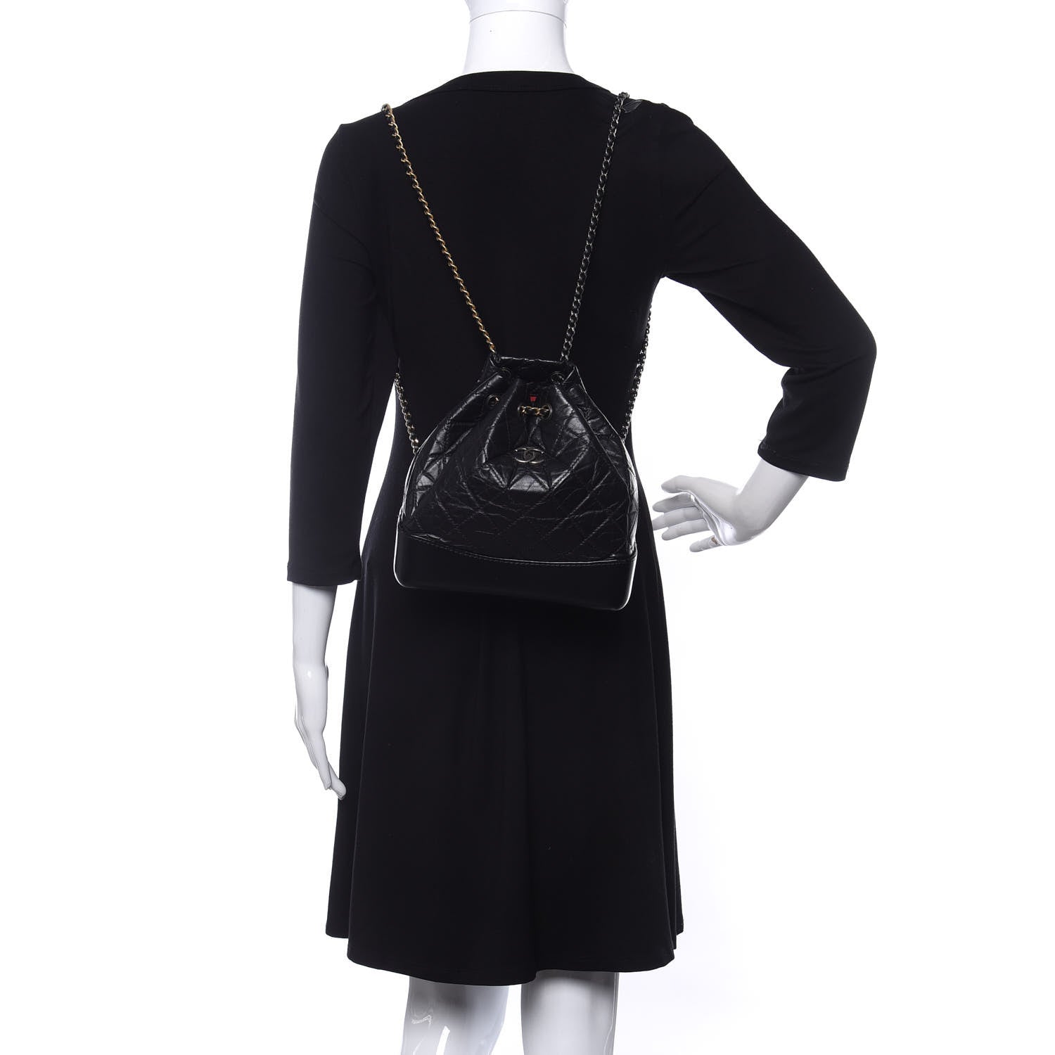 Chanel Aged Calfskin Quilted Small Gabrielle Backpack Black 2 of 11