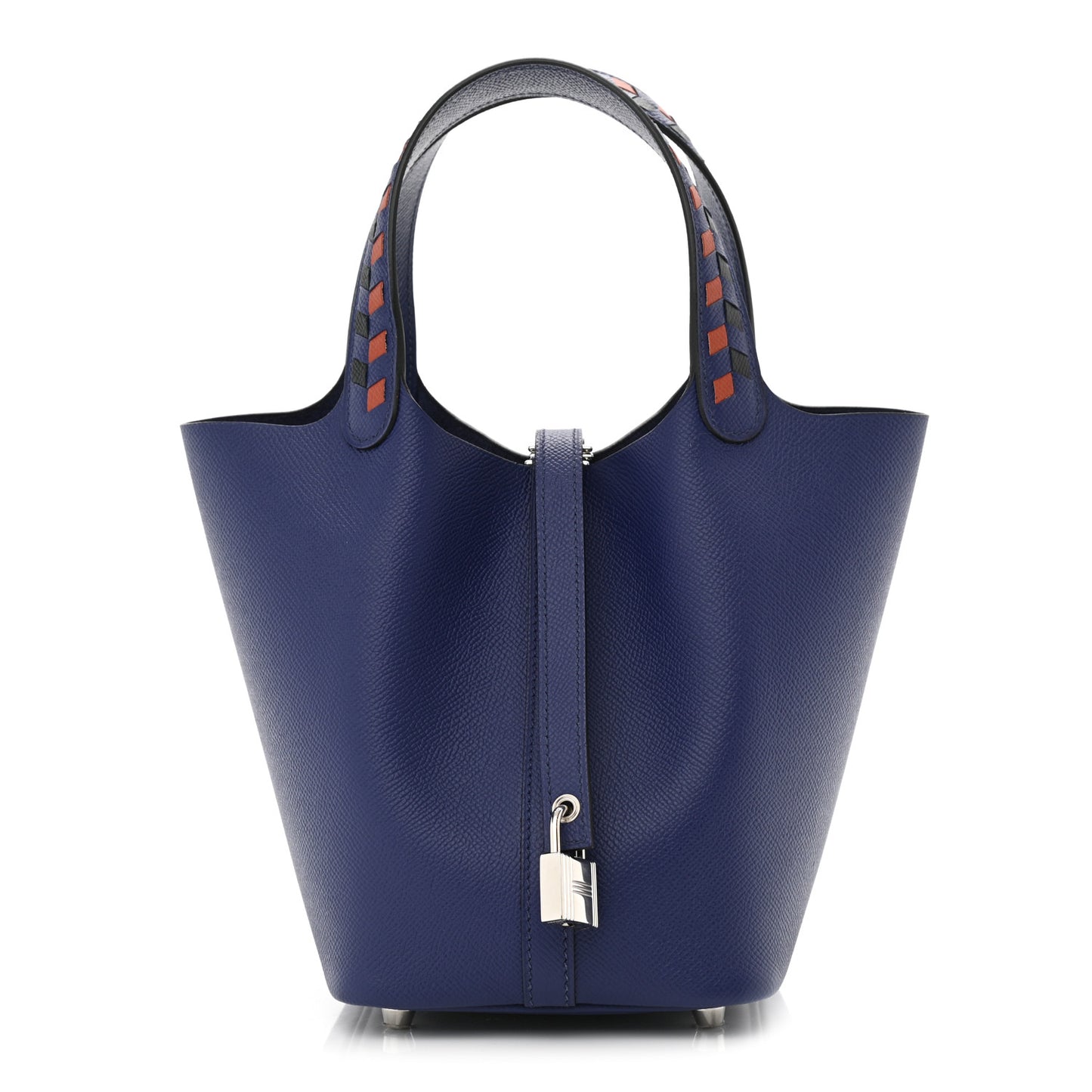 Epsom Tressage De Cuir Picotin Lock 18 PM Bleu Encre Brique Black