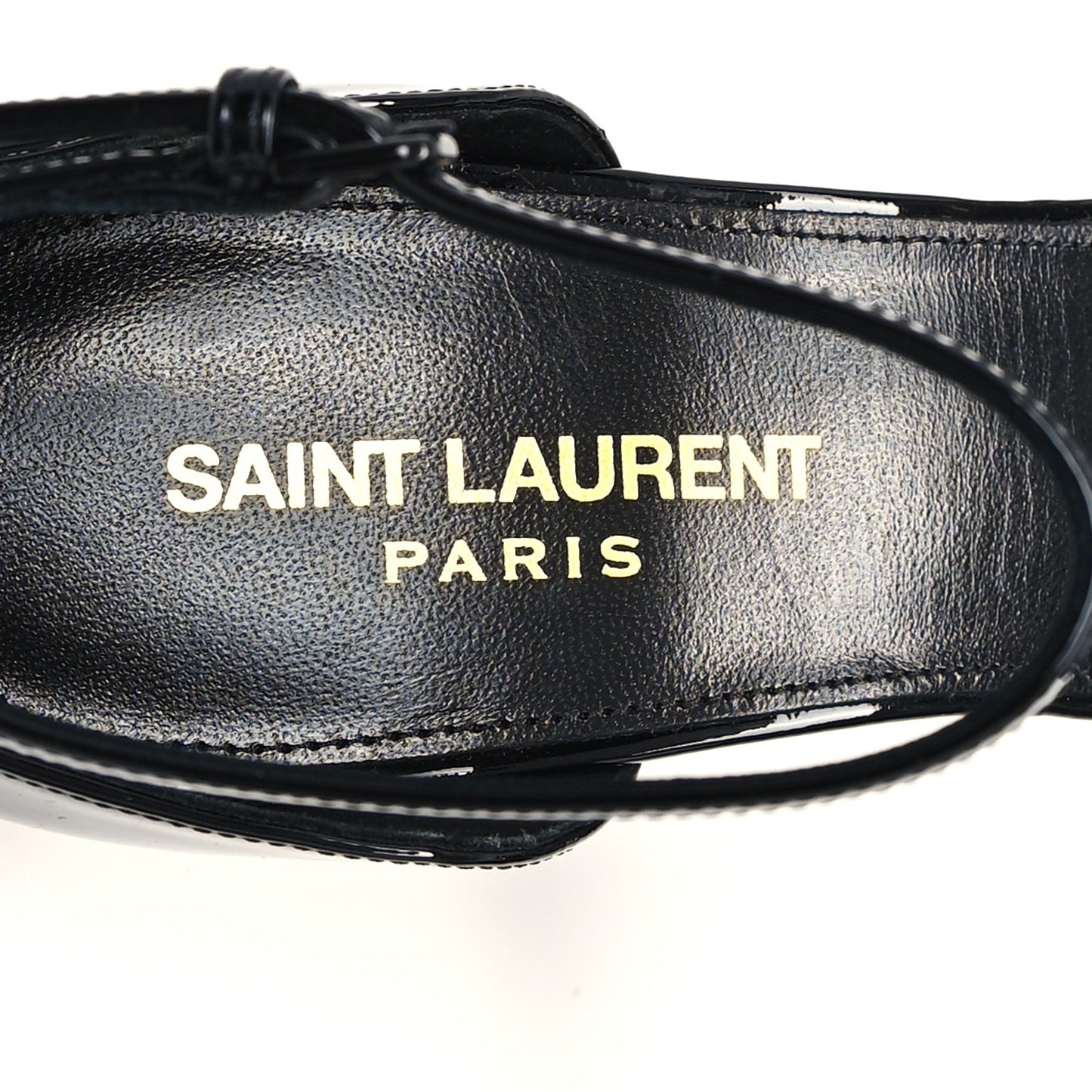 Patent Calfskin Opyum 110 Sandals 38 Black Gold