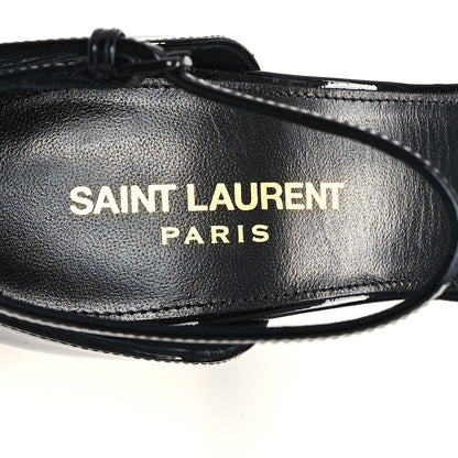 Saint Laurent Patent Calfskin Opyum 110 Sandals 38 Black Gold 8 of 10