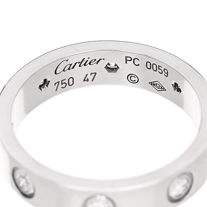 Cartier 18K White Gold 8 Diamond 4mm Wedding Band LOVE Ring 47 4 4 of 4