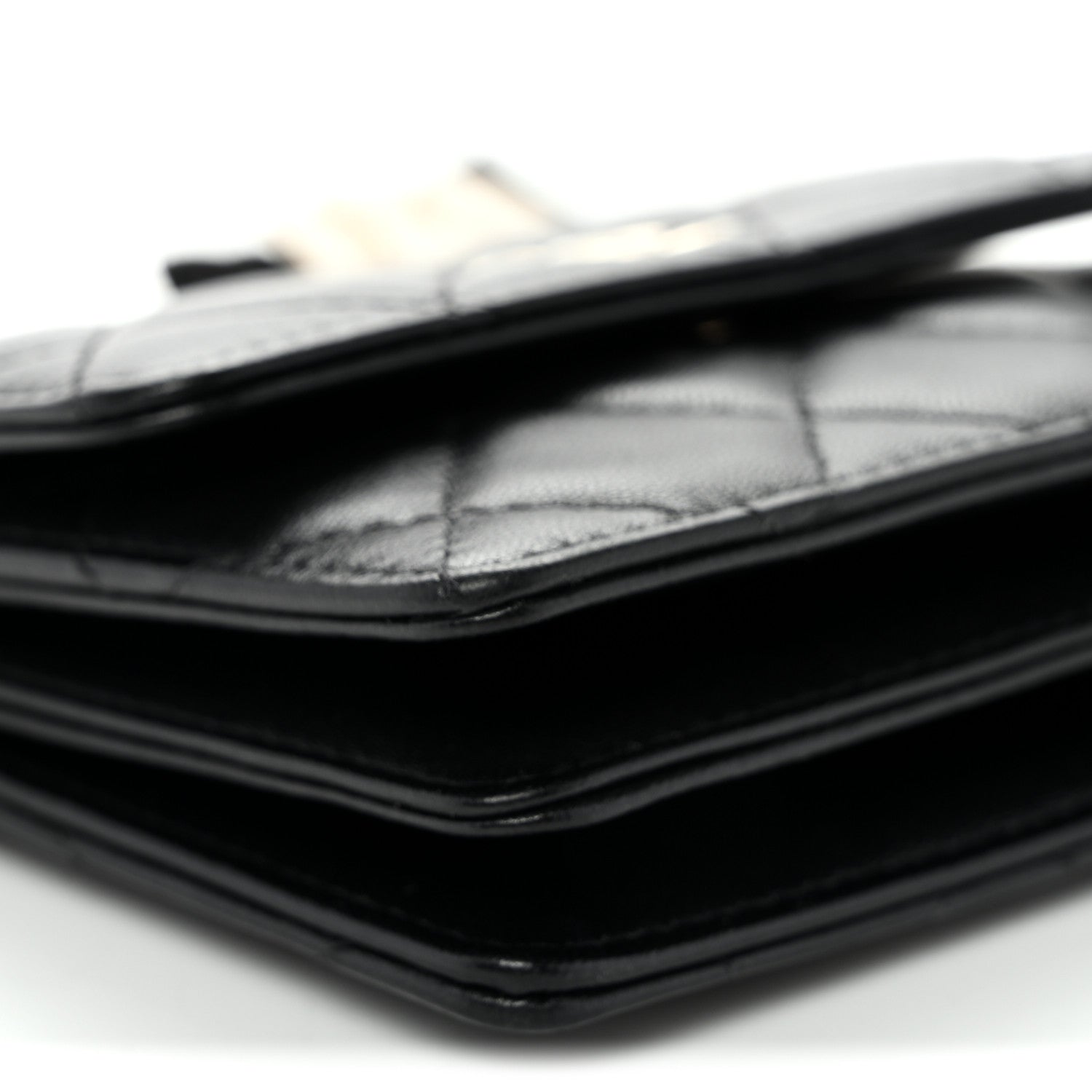 Chanel Lambskin Quilted My Chanel Lady Card Holder On Chain Black 9 of 10