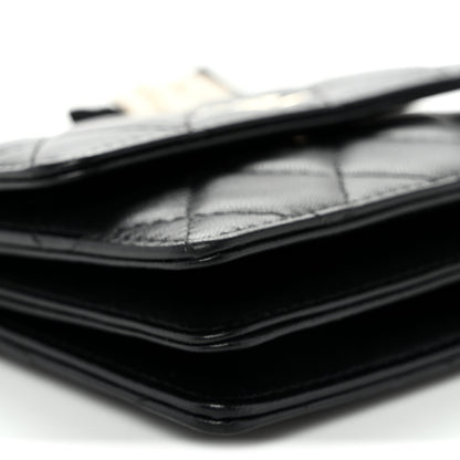 Chanel Lambskin Quilted My Chanel Lady Card Holder On Chain Black 9 of 10