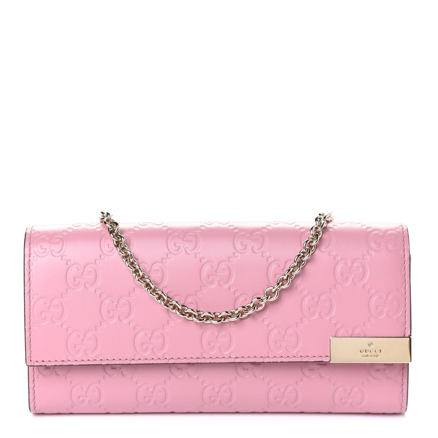 Guccissima Signature Dice Chain Wallet Carmine Rose