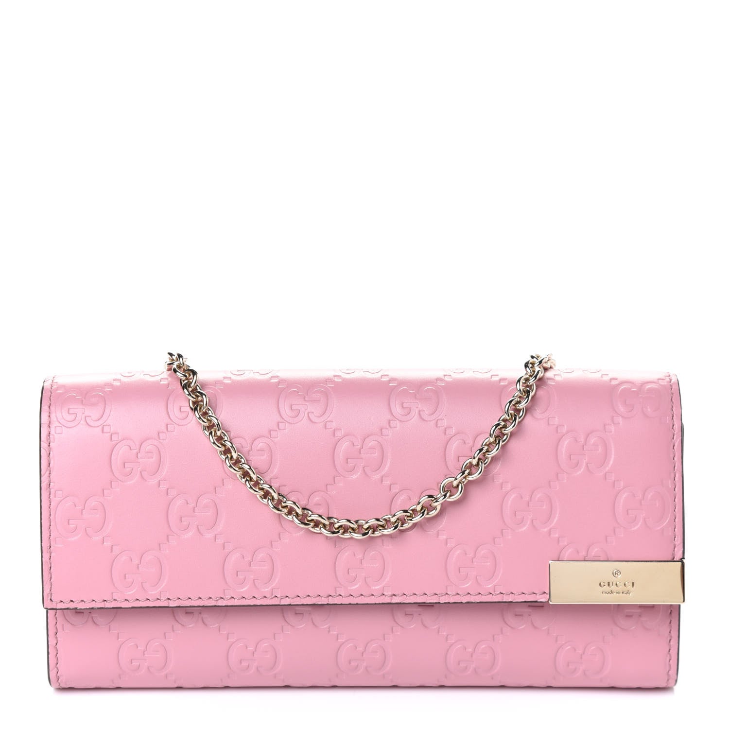 Gucci Guccissima Signature Dice Chain Wallet Carmine Rose 1 of 4