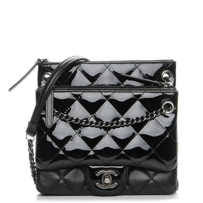 Chanel Patent Quilted Crossbody Black 1 of 10