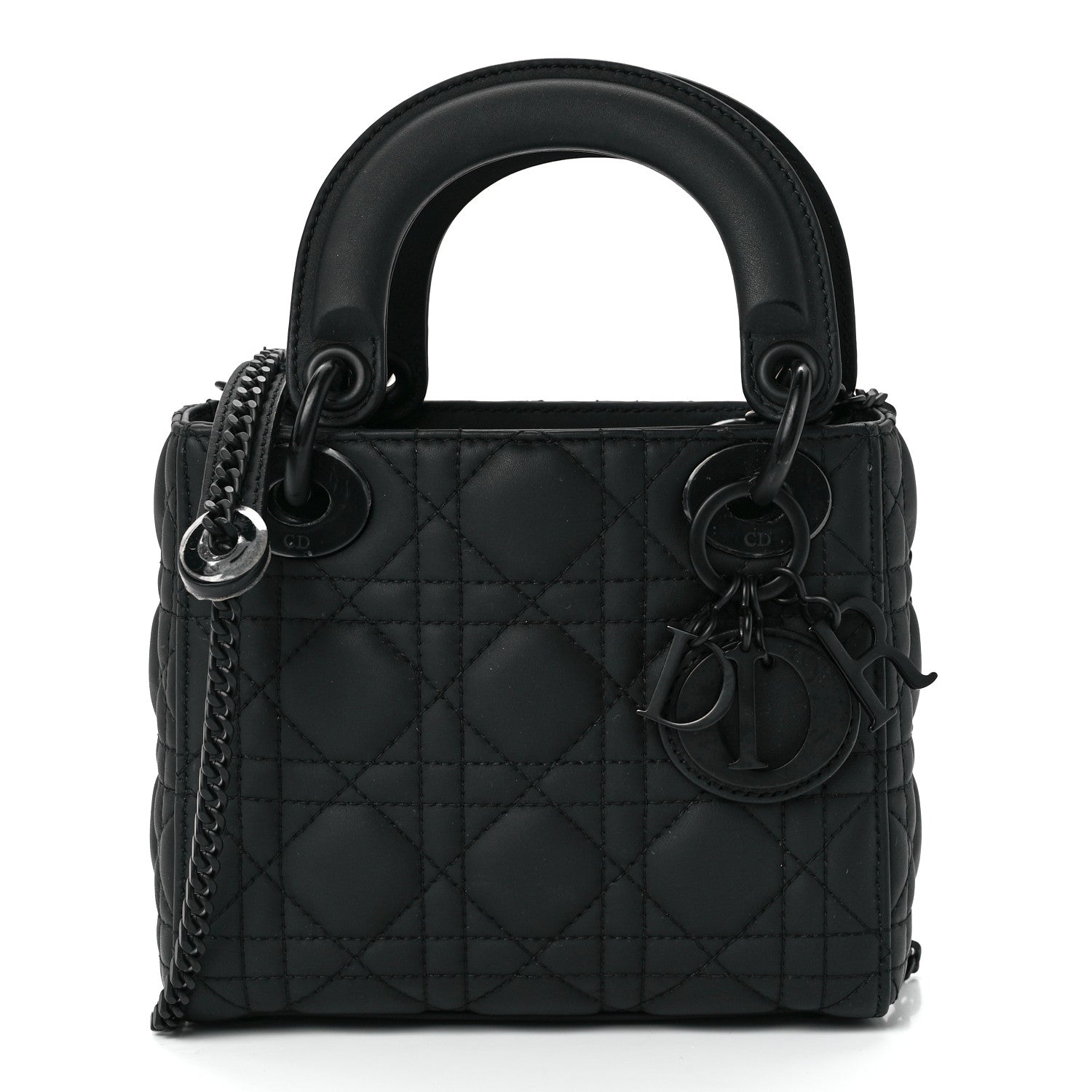 Christian Dior Ultra Matte Calfskin Cannage Mini Lady Dior Black 1 of 11