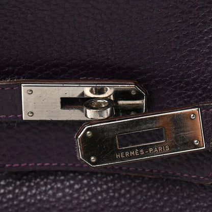 Hermes Taurillon Clemence Birkin 40 Raisin 13 of 17