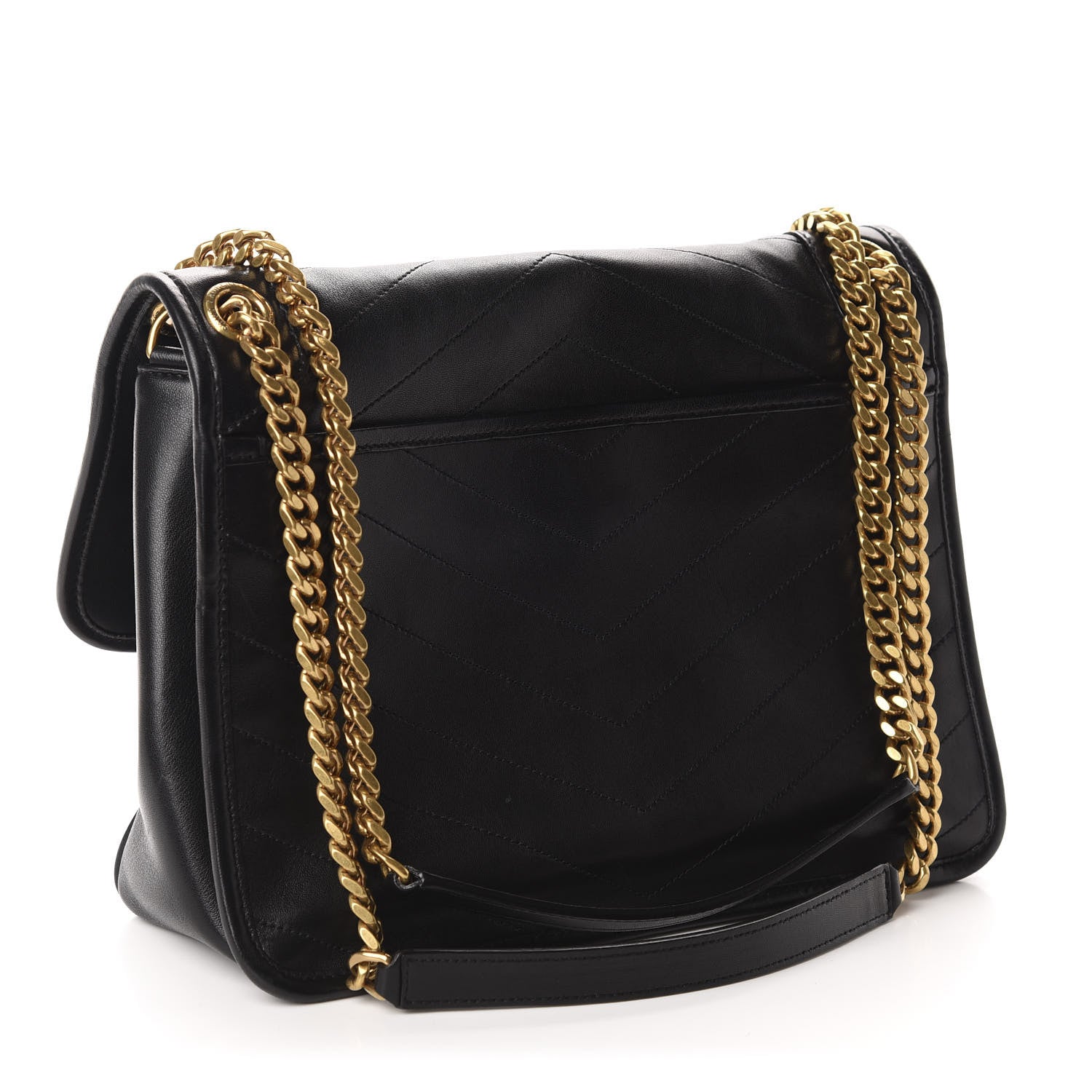 Saint Laurent Lambskin Matelasse Monogram Medium Niki Chain Satchel Black 3 of 12