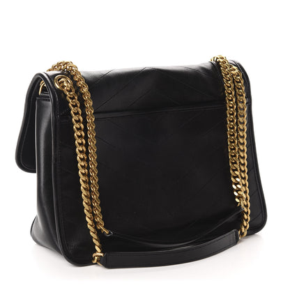 Saint Laurent Lambskin Matelasse Monogram Medium Niki Chain Satchel Black 3 of 12