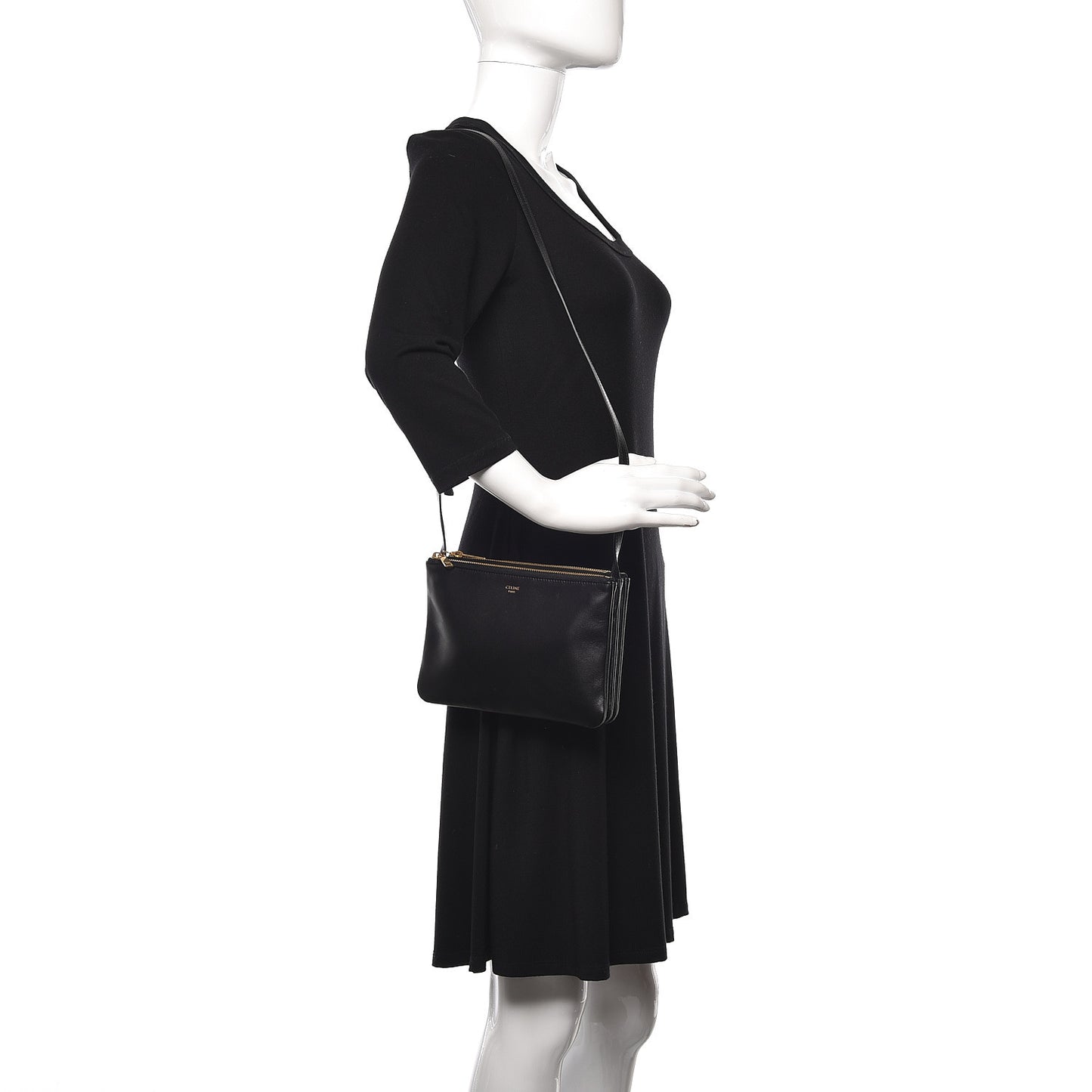 Lambskin Small Trio Crossbody Bag Black