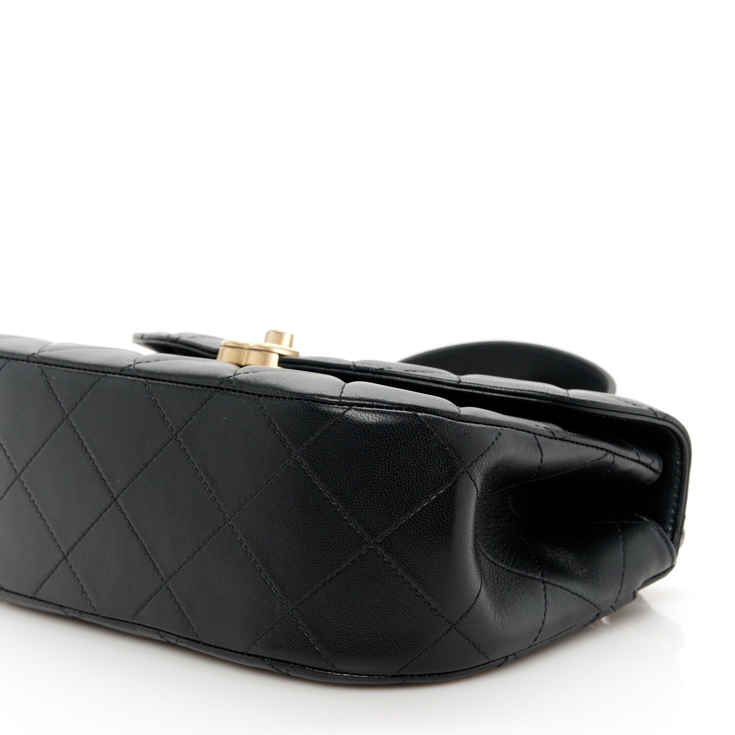 Chanel Lambskin Quilted Chain Messenger Bag Black 10 of 10