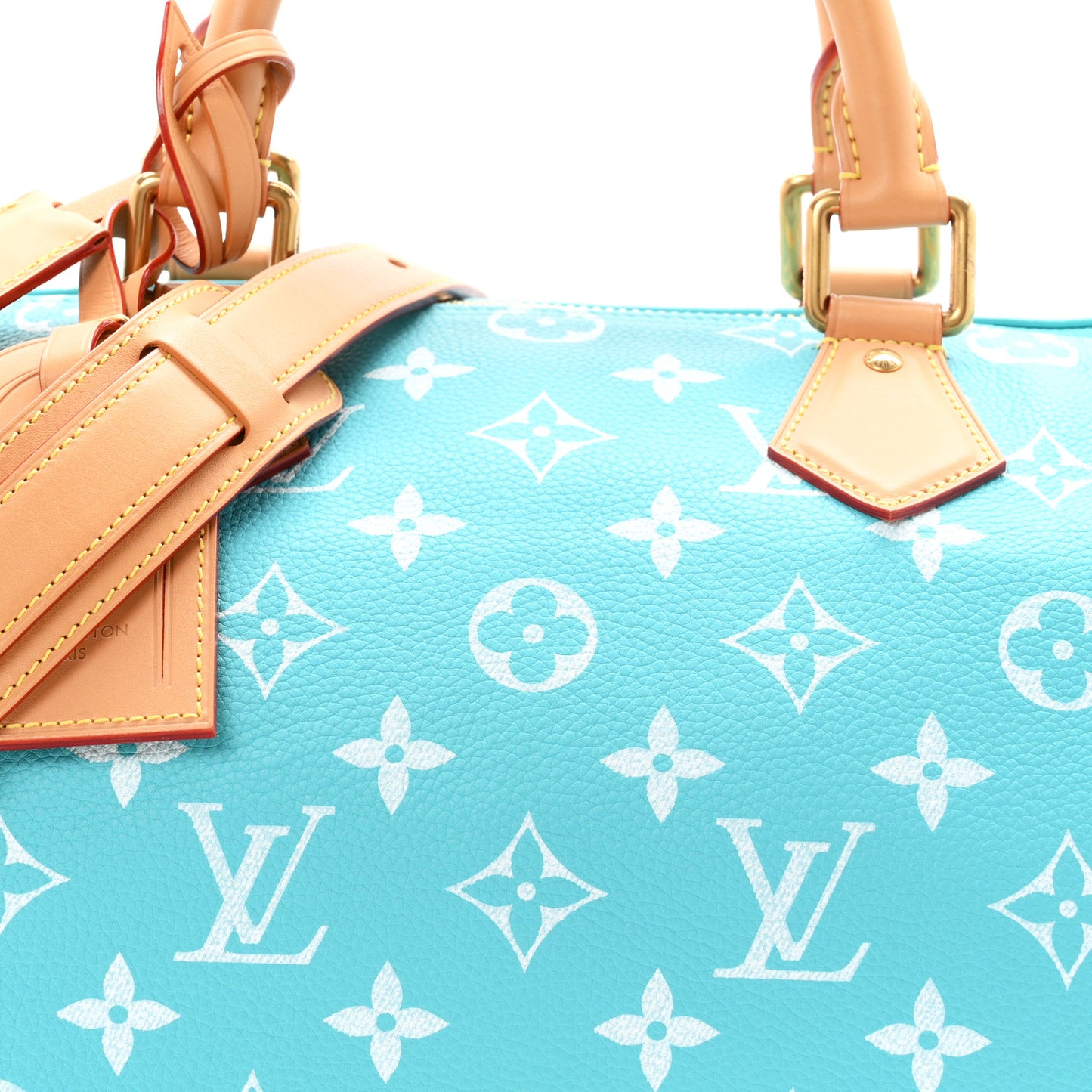 Calfskin Monogram Speedy P9 Bandouliere 40 Turquoise
