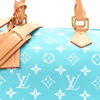 Louis Vuitton Calfskin Monogram Speedy P9 Bandouliere 40 Turquoise 7 of 9