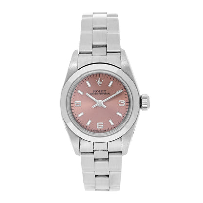 Rolex Stainless Steel 24mm Oyster Perpetual Watch Pink 67180 1 of 4