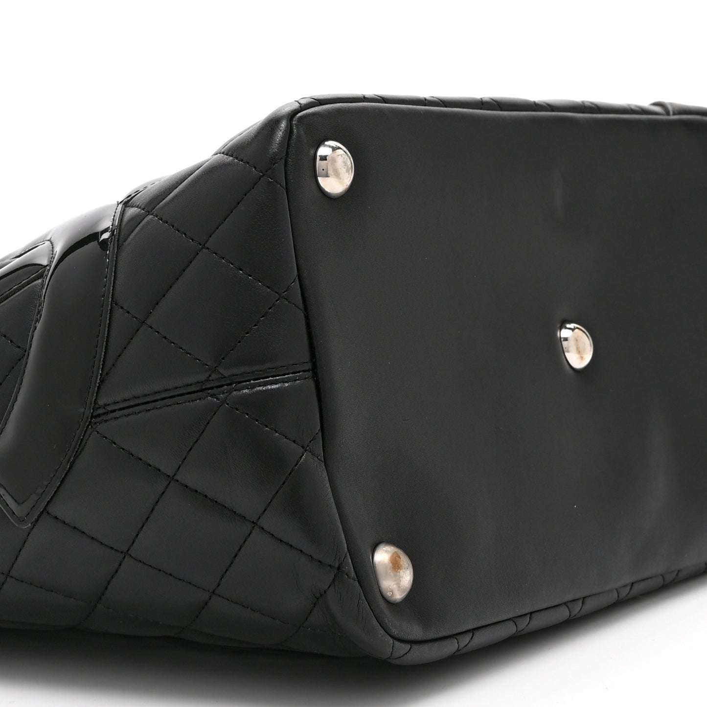 Calfskin Quilted Large Cambon Tote Black