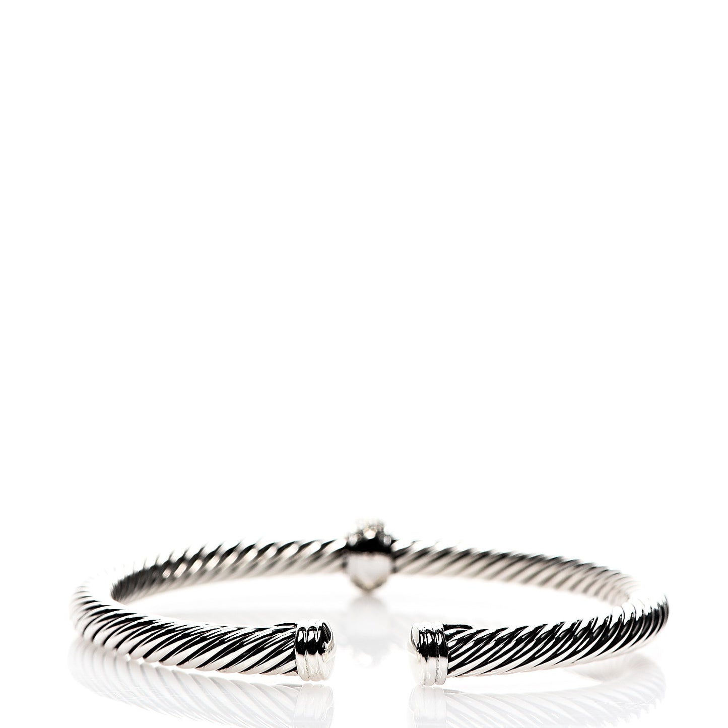 Sterling Silver Diamond 5mm Cable Classics Single Station Bracelet