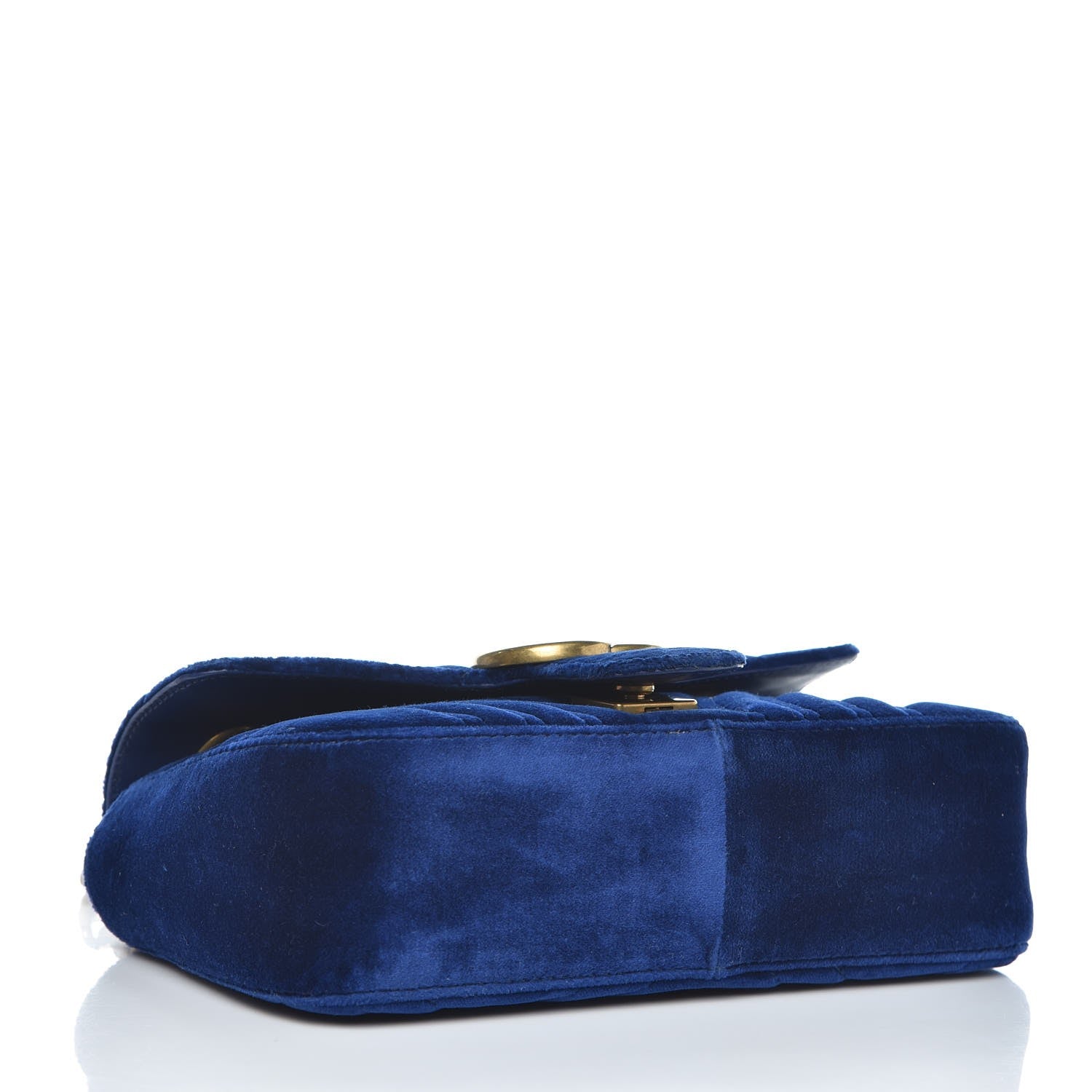 Gucci Velvet Matelasse Mini GG Marmont Shoulder Bag Cobalt Blue 4 of 7