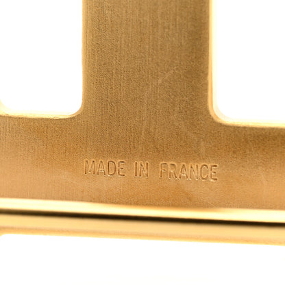 Hermes 18K Yellow Gold Brushed 32mm H Belt Buckle 3 of 3