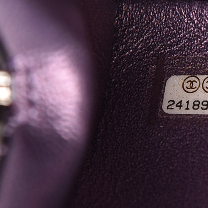 Chanel Iridescent Lambskin Quilted Clutch Dark Purple 9 of 10