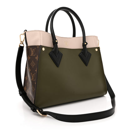 Louis Vuitton Calfskin Monogram On My Side MM Laurier Green Toffee Latte Beige 3 of 9