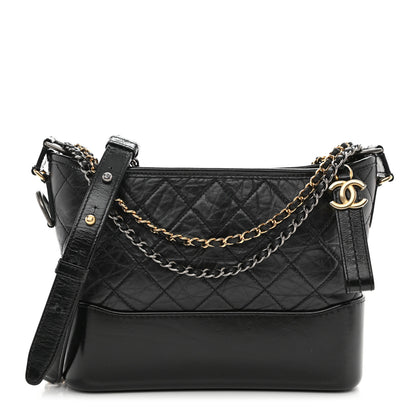Chanel Aged Calfskin Quilted New Medium Gabrielle Hobo Black 1 of 7