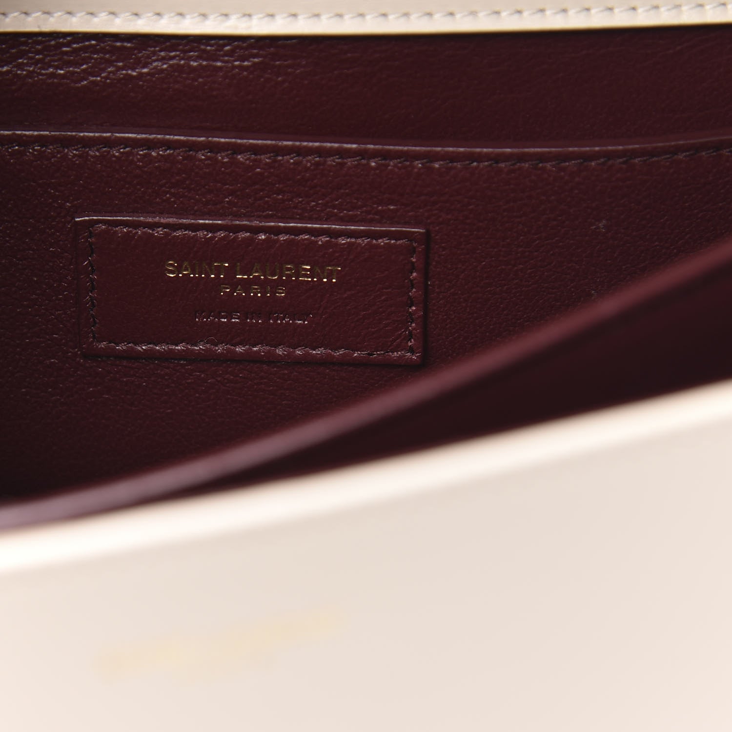 Saint Laurent Smooth Calfskin Medium Classic Monogram Cassandra Top Handle Crema Soft Rouge Legion 7 of 9