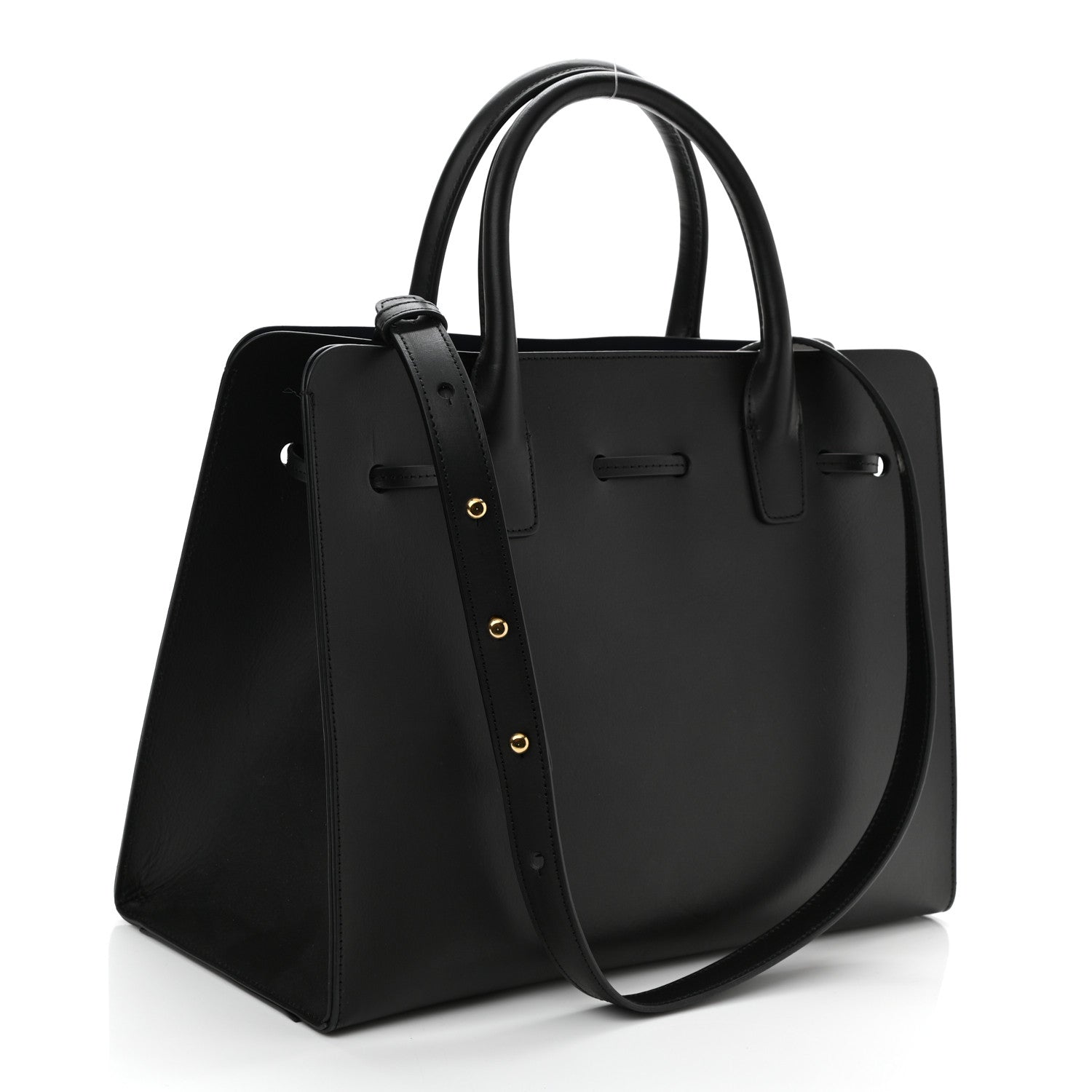 Mansur Gavriel Vegetable Tanned Calfskin Sun Bag Black Blue 2 of 8