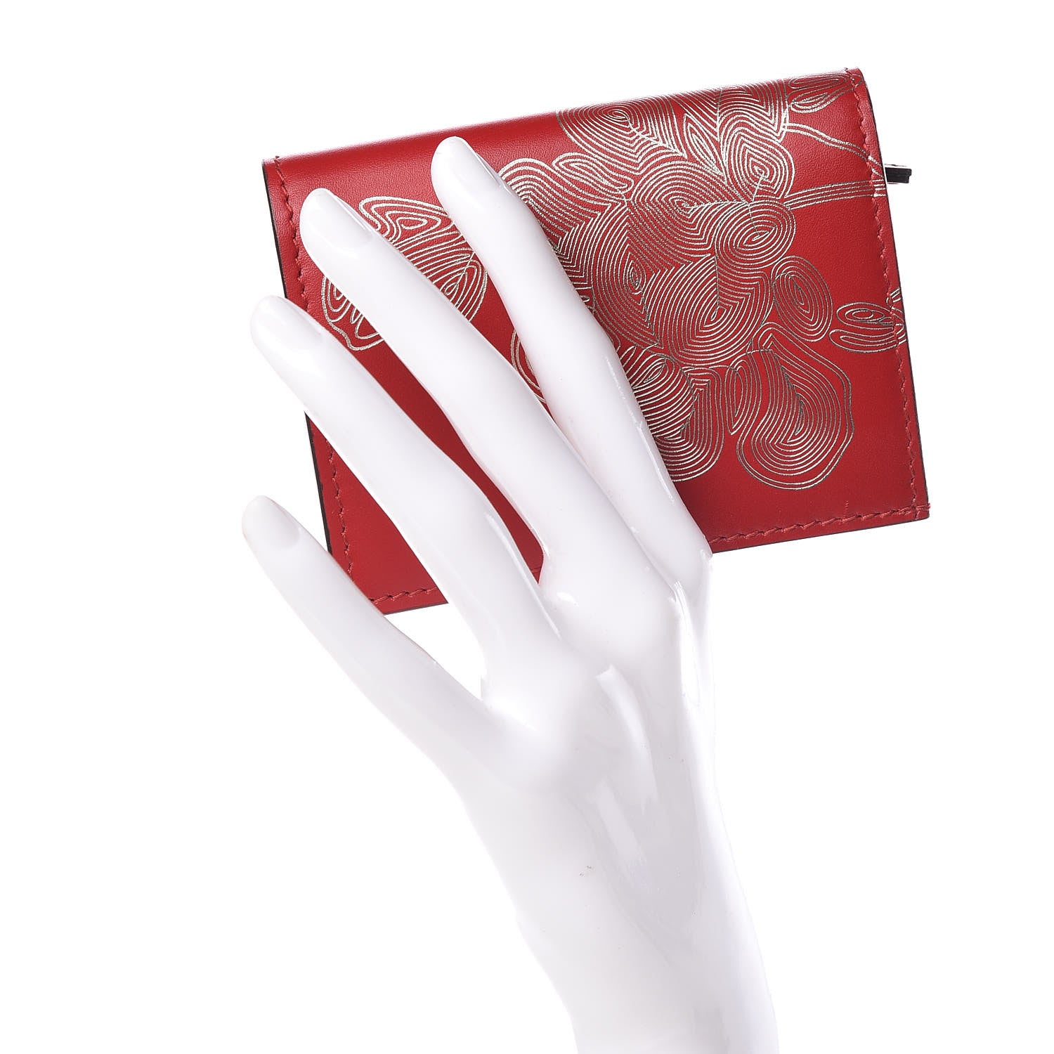 Gucci Calfskin Chinese New Year Card Case Wallet Red 2 of 7