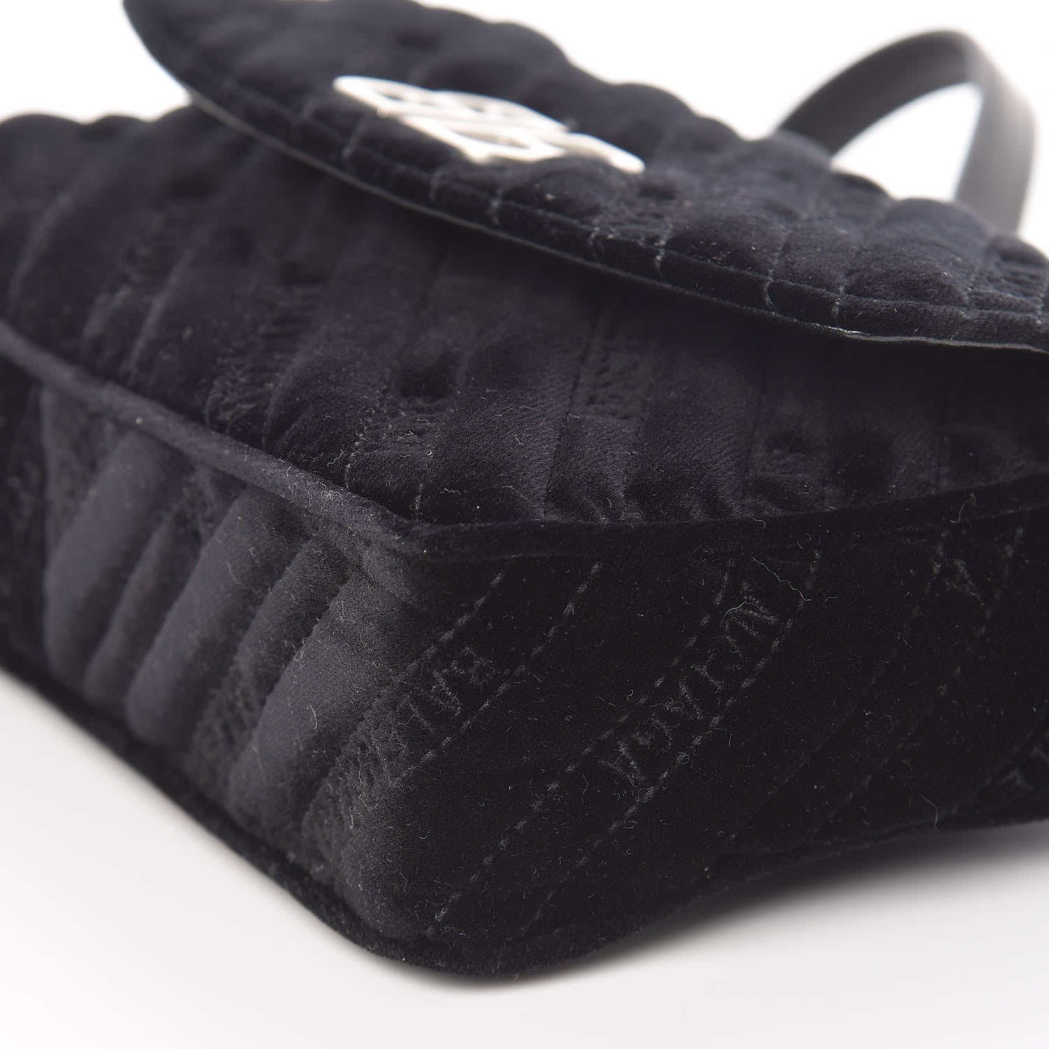 Balenciaga Velvet Logo Matelasse BB Chain Wallet Black 6 of 10