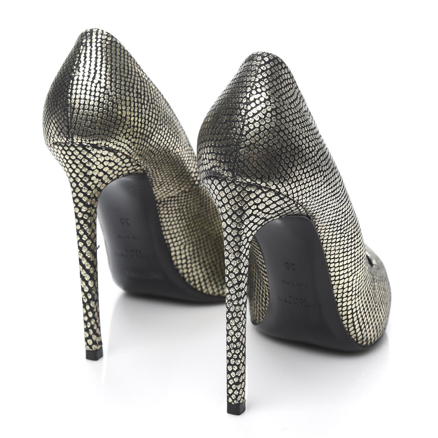Metallic Calfskin Paris 105 Escarpin Pumps 39 Gold