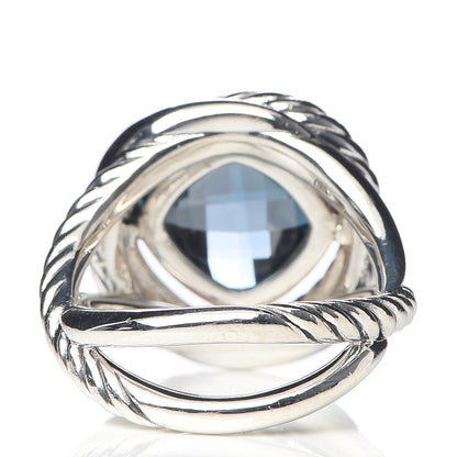 David Yurman Sterling Silver Hampton Blue Topaz 11mm Infinity Ring 54 7 4 of 5