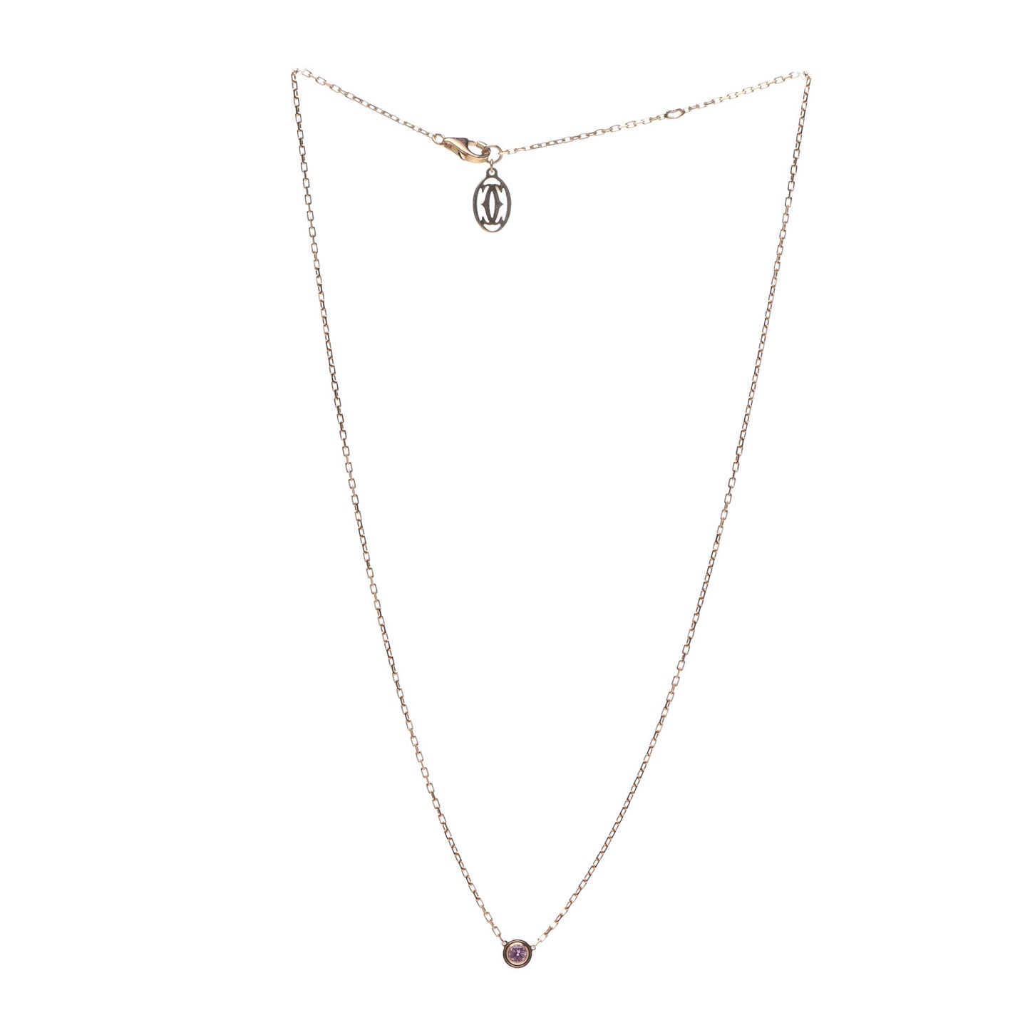 18K Pink Gold Pink Sapphire D'Amour Pendant Necklace