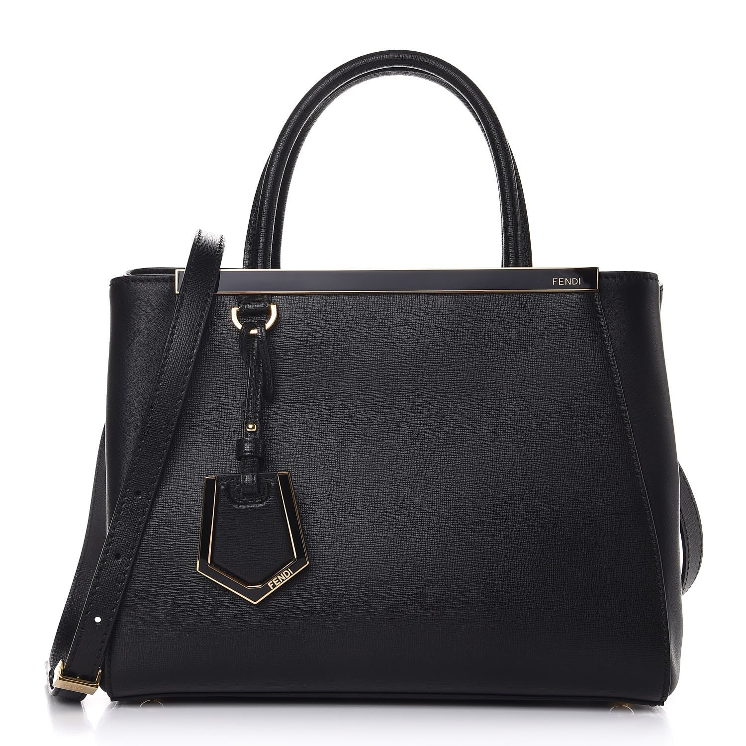 Fendi Vitello Elite Petite 2Jours Tote Black 1 of 8