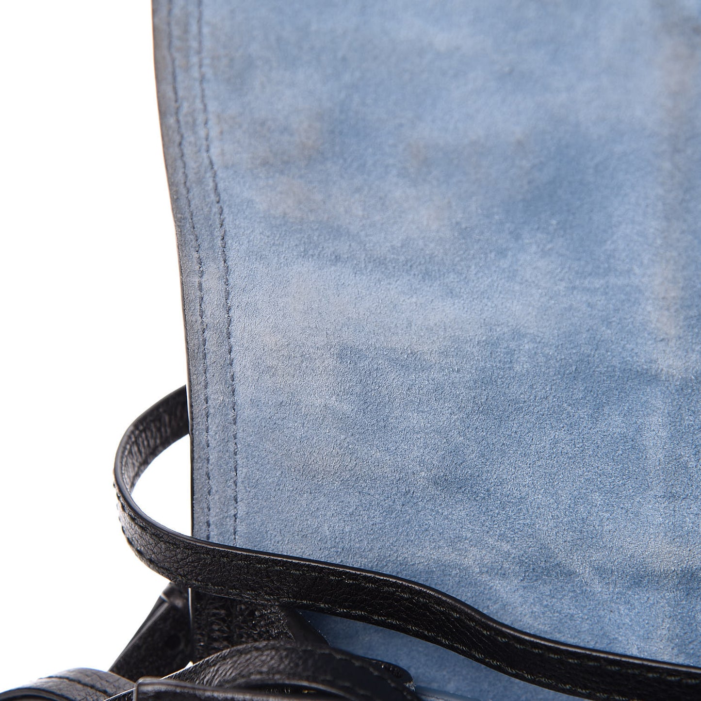 Glace Calfskin Etiquette Flap Shoulder Bag Black