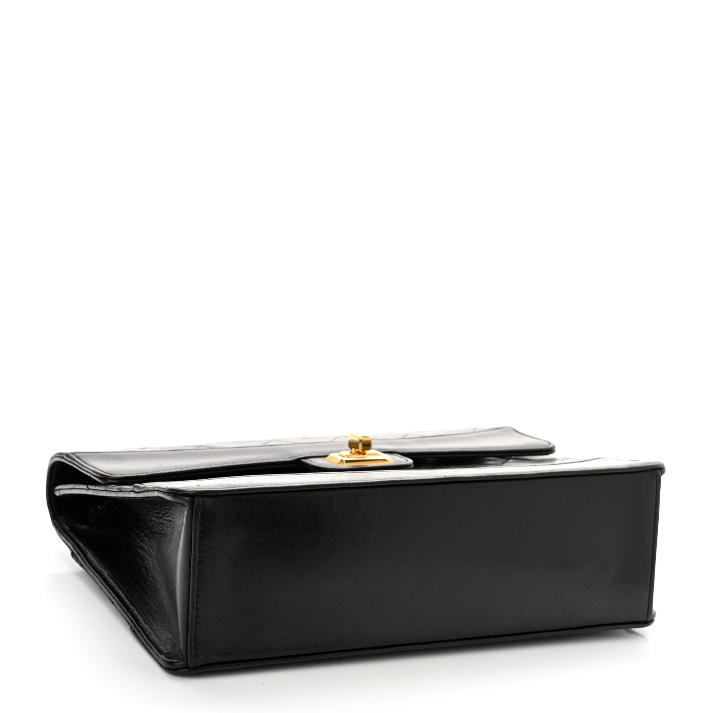 Lambskin Quilted Medium Single Flap Black