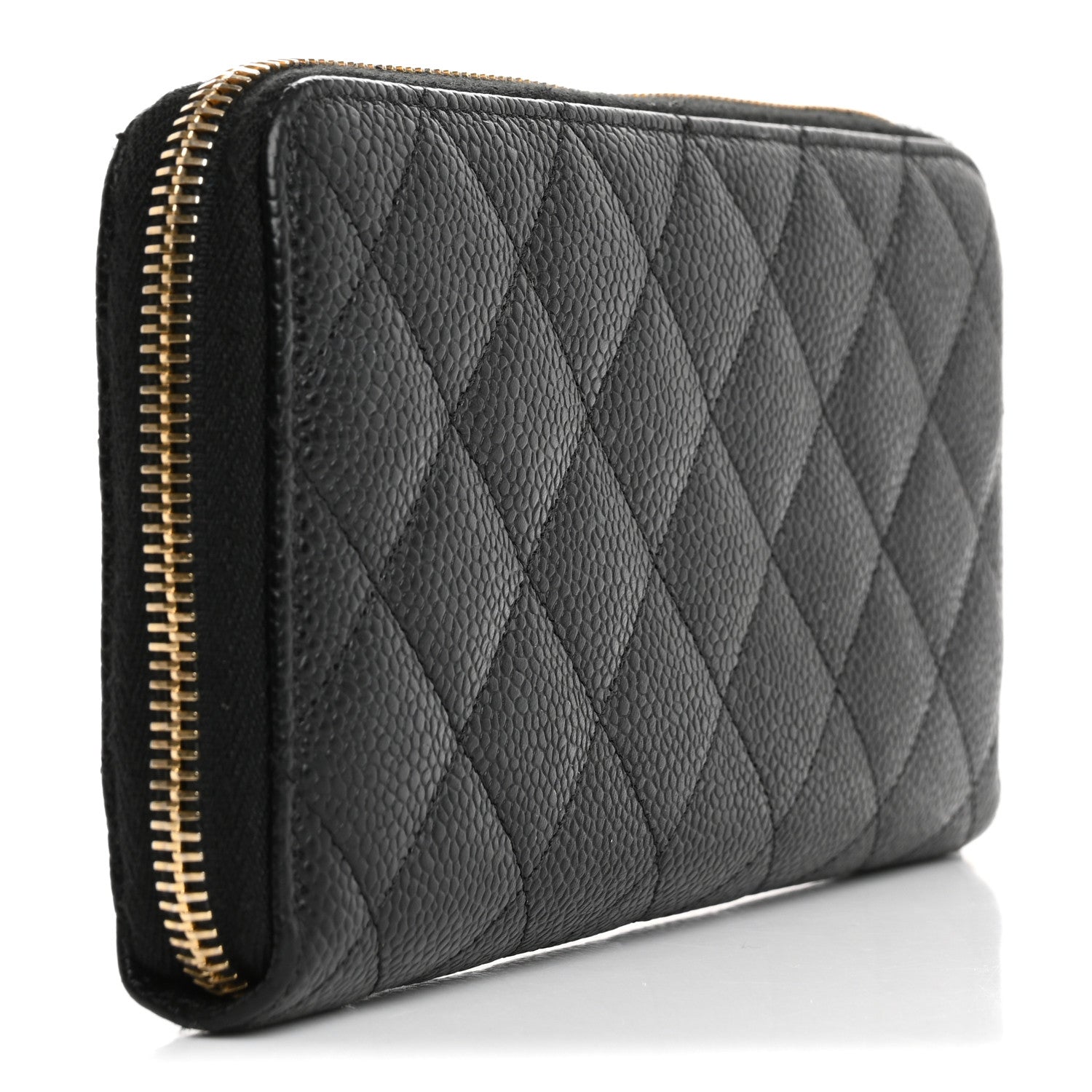 Chanel Caviar Quilted Large Gusset Zip Around Wallet Black 3 of 13