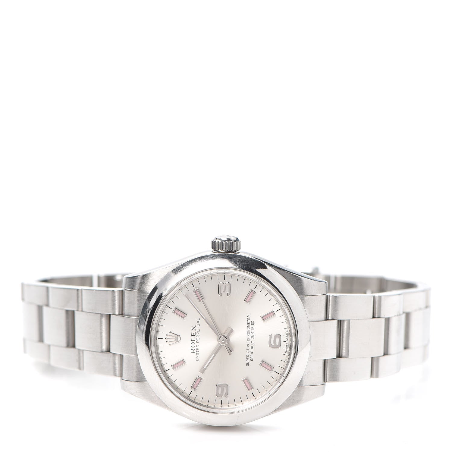 Rolex Stainless Steel 31mm Oyster Perpetual Watch Pink Index 177200 2 of 6