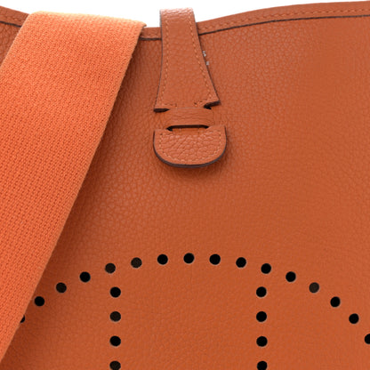 Hermes Taurillon Clemence Evelyne II PM Potiron 8 of 15