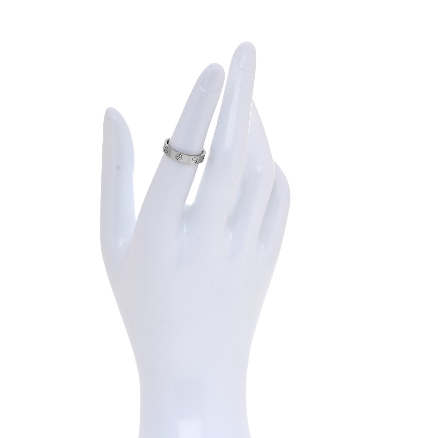 Cartier 18K White Gold 3.5mm LOVE Wedding Band Ring 50 5.25 2 of 5