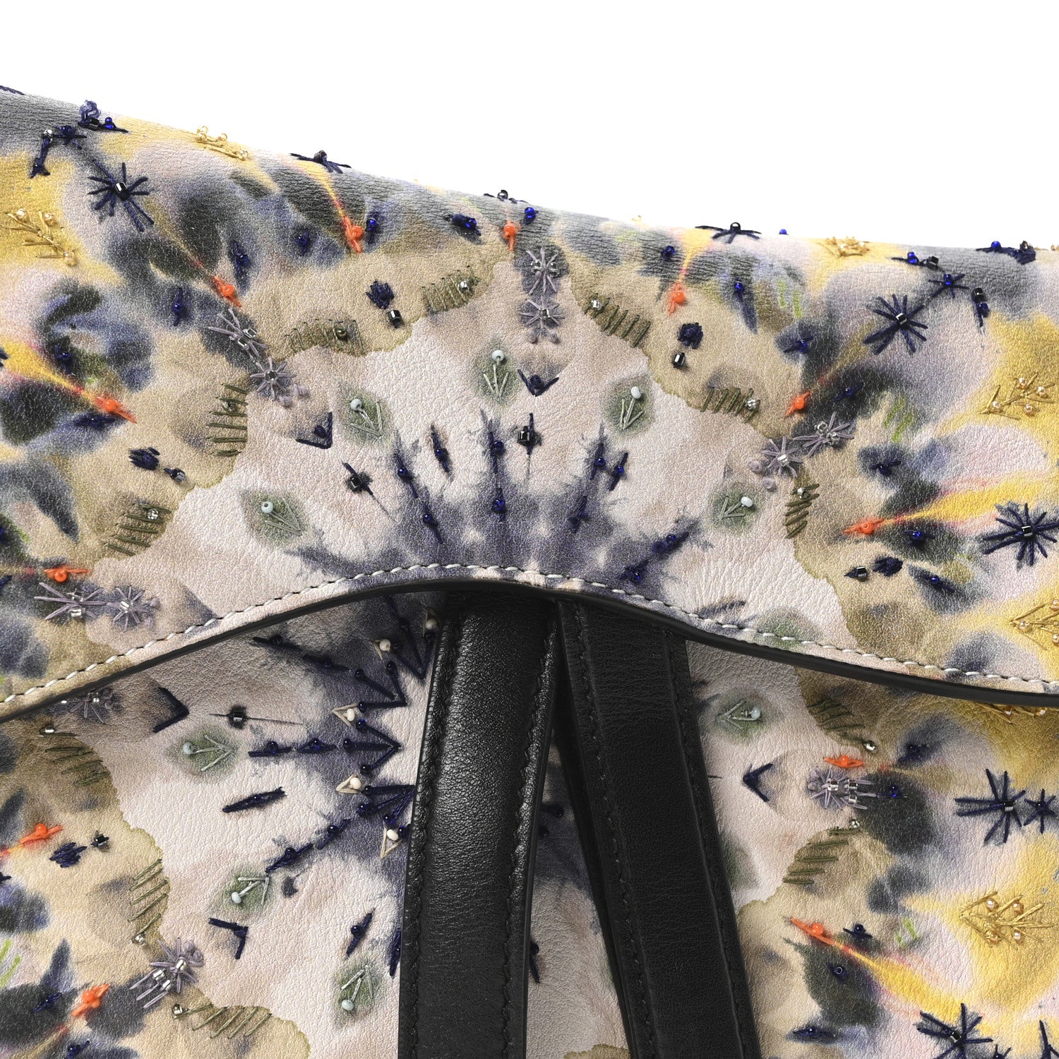 Christian Dior Calfskin Embroidered Kaleidiorscopic Saddle Bag Multicolor 7 of 9