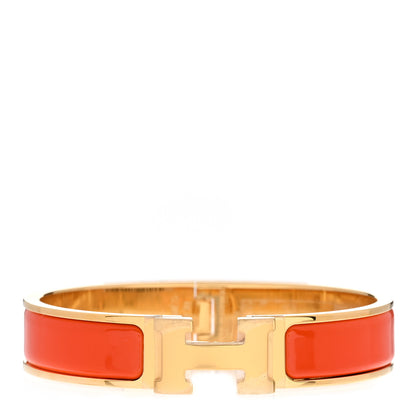 Hermes Enamel Narrow Clic Clac H Bracelet PM Orange 1 of 6