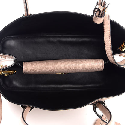 Prada Saffiano Cuir Small Double Bag Cammeo Black 6 of 9