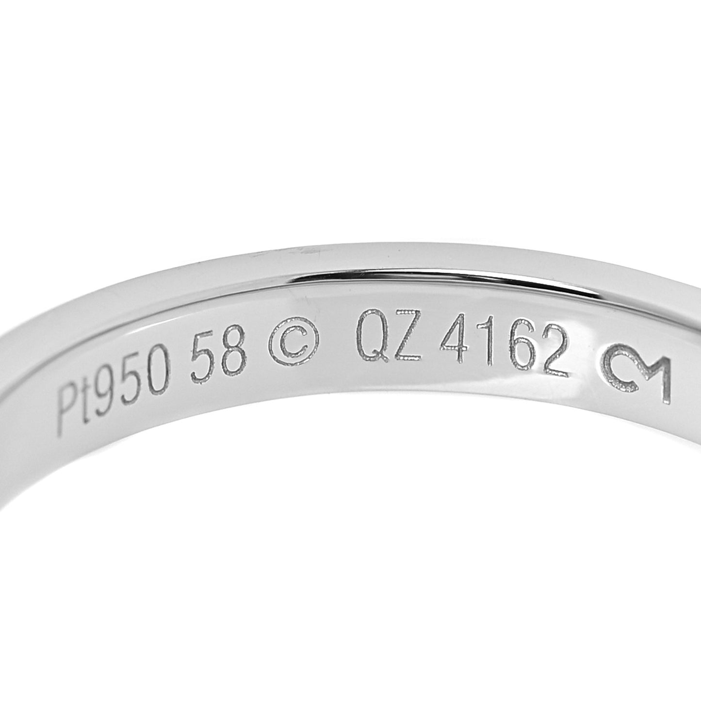 Platinum 3mm C De Cartier Wedding Band Ring 58 8.25