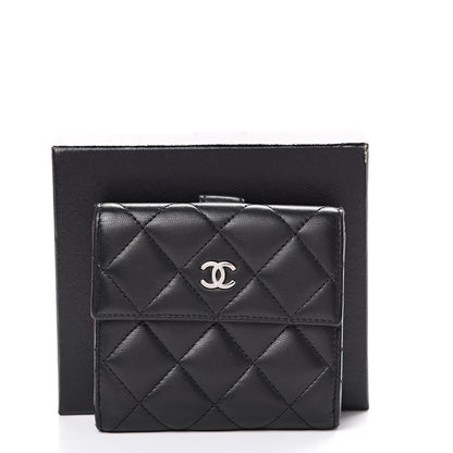 Chanel Lambskin Quilted Compact French Flap Wallet Black 12 of 12