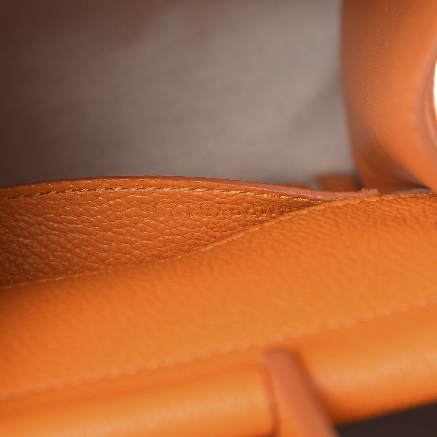 Grainy Calfskin Mini Title Bag Orange